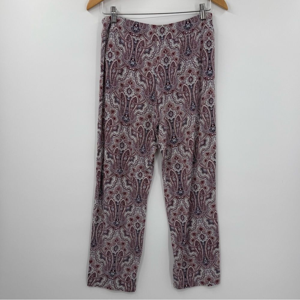 Soma Paisley Pajama Set in Maroon/Navy Multi | Top Large / Pants Medium - Picture 6 of 9
